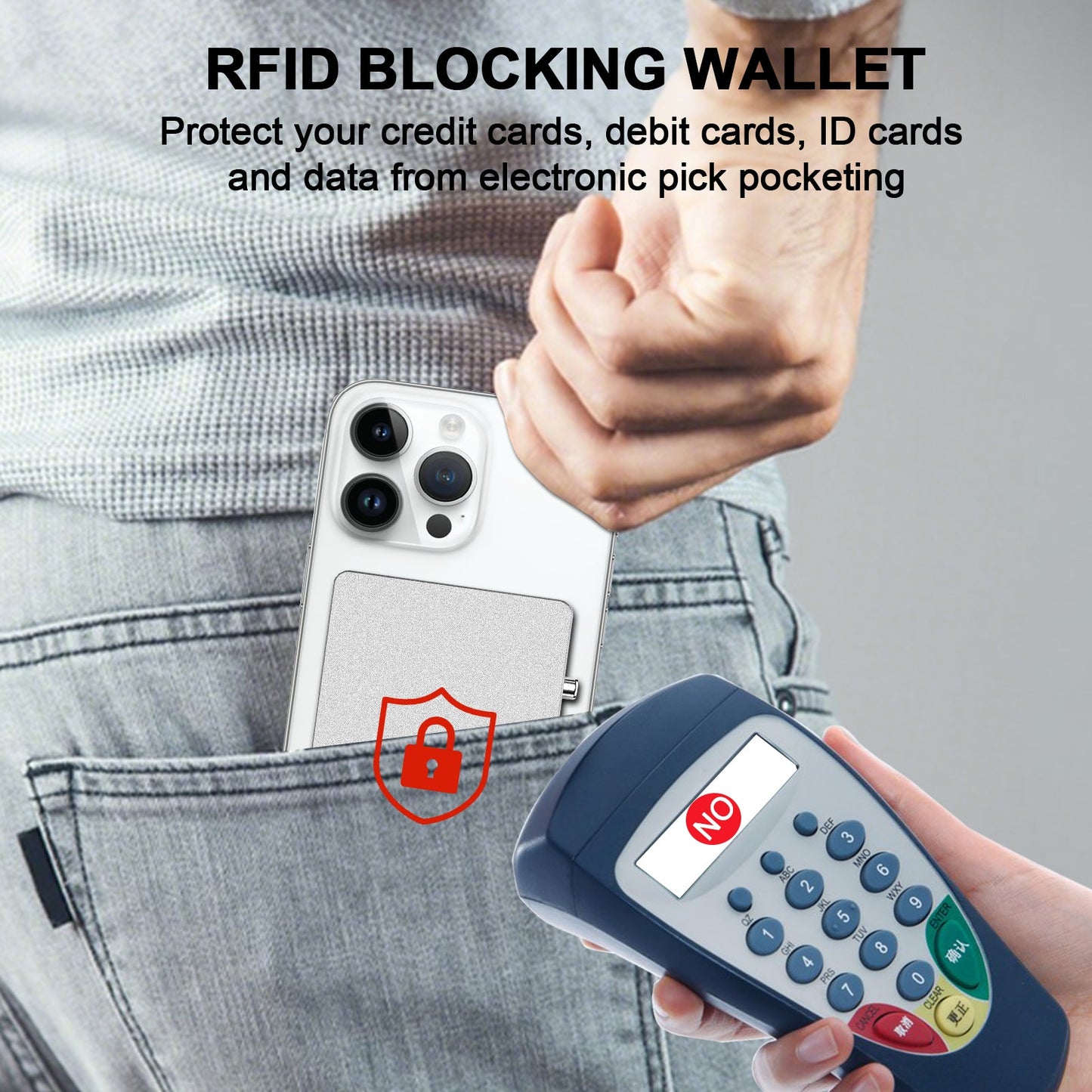 RFID Blocking Wallet Minimalist Slim Card Holder for Magsafe with Adjustable Stand, Metal Pop Up Magnetic Wallet for Men TOYFID-4